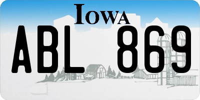 IA license plate ABL869