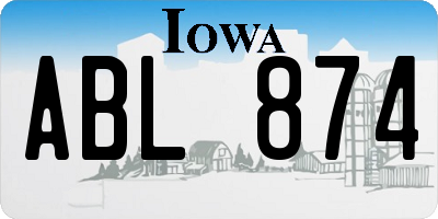 IA license plate ABL874