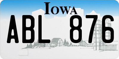 IA license plate ABL876