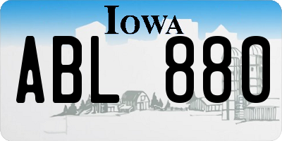 IA license plate ABL880