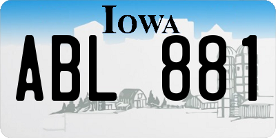 IA license plate ABL881