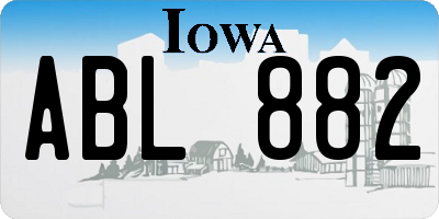 IA license plate ABL882
