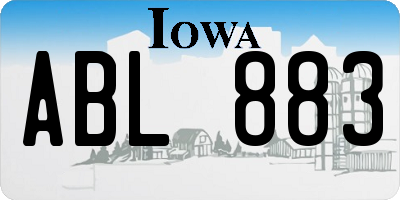 IA license plate ABL883