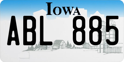 IA license plate ABL885