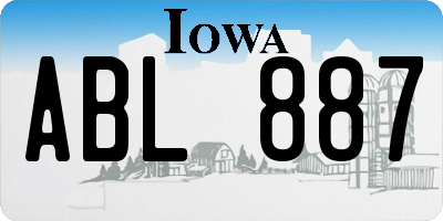 IA license plate ABL887