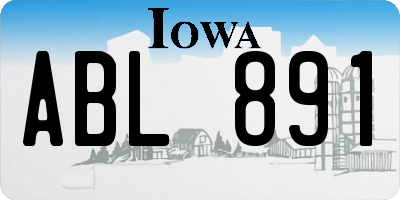 IA license plate ABL891
