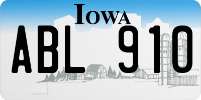IA license plate ABL910