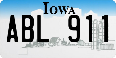 IA license plate ABL911