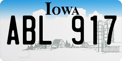 IA license plate ABL917