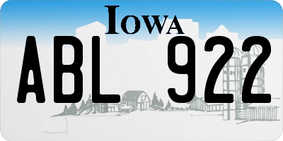IA license plate ABL922