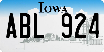 IA license plate ABL924
