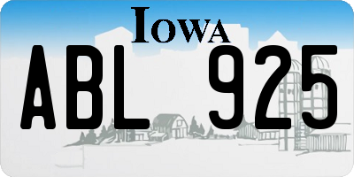 IA license plate ABL925