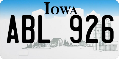 IA license plate ABL926