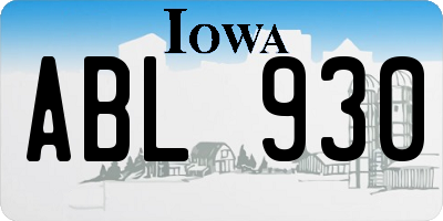 IA license plate ABL930