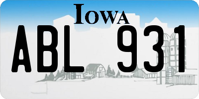 IA license plate ABL931