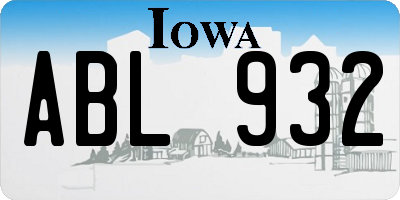 IA license plate ABL932