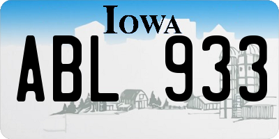 IA license plate ABL933