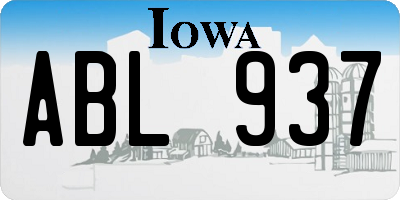IA license plate ABL937