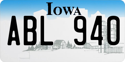 IA license plate ABL940