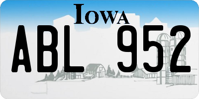 IA license plate ABL952