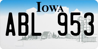 IA license plate ABL953