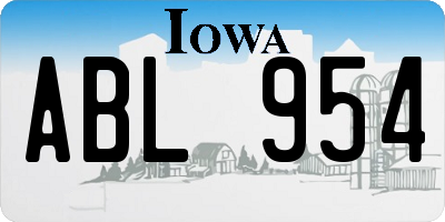 IA license plate ABL954