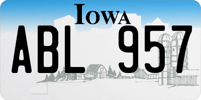 IA license plate ABL957