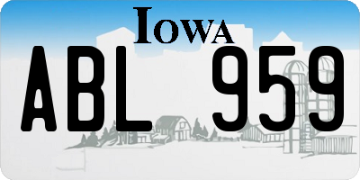 IA license plate ABL959