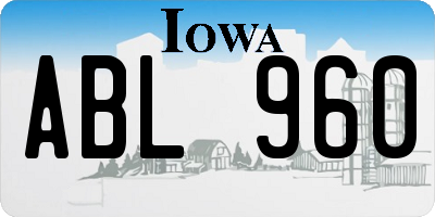 IA license plate ABL960