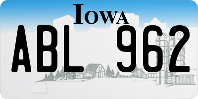 IA license plate ABL962
