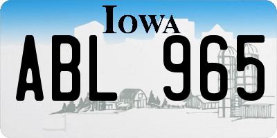 IA license plate ABL965
