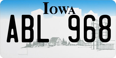 IA license plate ABL968
