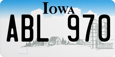 IA license plate ABL970