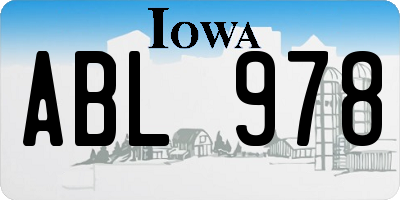 IA license plate ABL978
