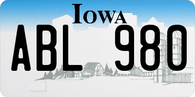 IA license plate ABL980