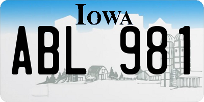 IA license plate ABL981