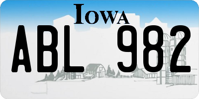 IA license plate ABL982