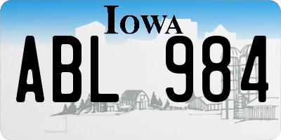 IA license plate ABL984