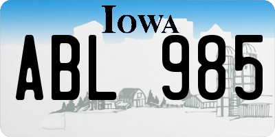 IA license plate ABL985