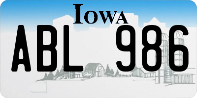 IA license plate ABL986