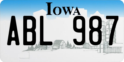IA license plate ABL987