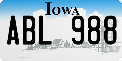 IA license plate ABL988
