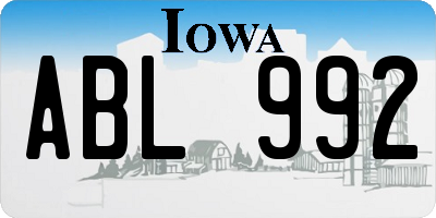 IA license plate ABL992