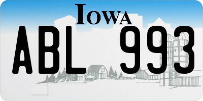 IA license plate ABL993