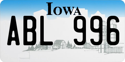IA license plate ABL996