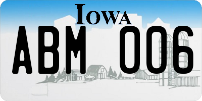 IA license plate ABM006