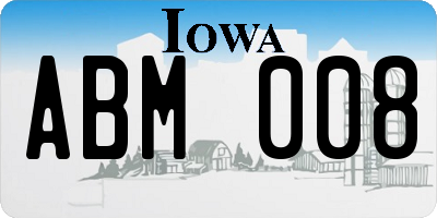 IA license plate ABM008
