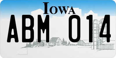 IA license plate ABM014