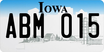 IA license plate ABM015