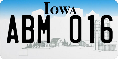 IA license plate ABM016